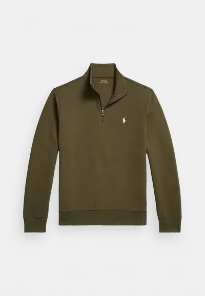 Ralph Lauren Polo  DOUBLE-KNIT QUARTER-ZIP PULLOVER - Sweatshirt - company olive