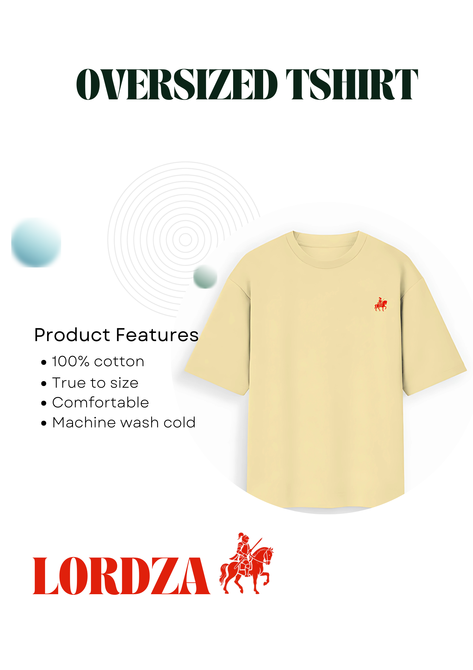 LORDZA Signature Emblem Oversized Standard Crew T-Shirt Oversized Standard T-Shirt