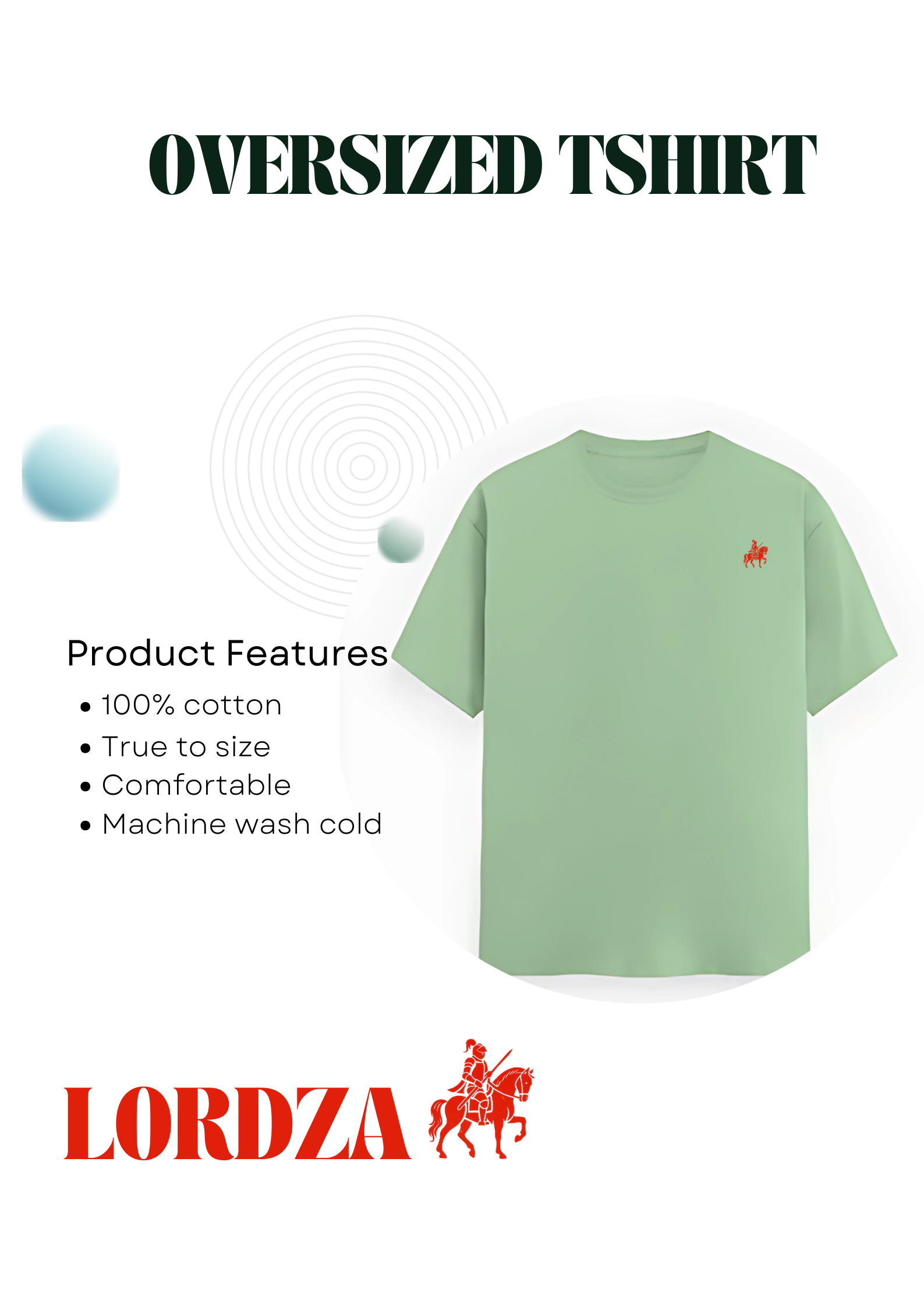 LORDZA Signature Emblem Oversized Standard Crew T-Shirt Oversized Standard T-Shirt