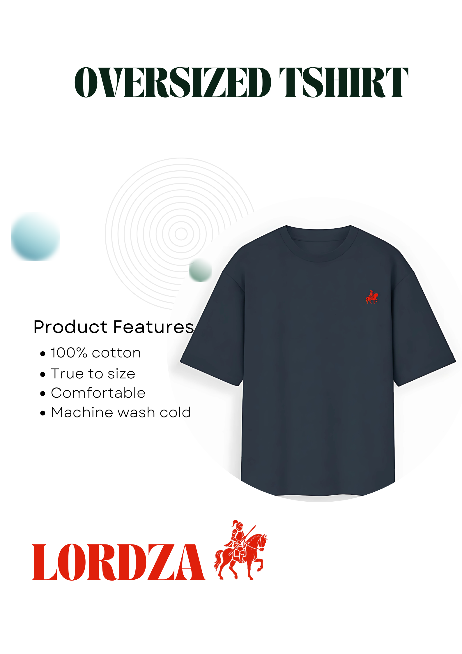 LORDZA Signature Emblem Oversized Standard Crew T-Shirt Oversized Standard T-Shirt