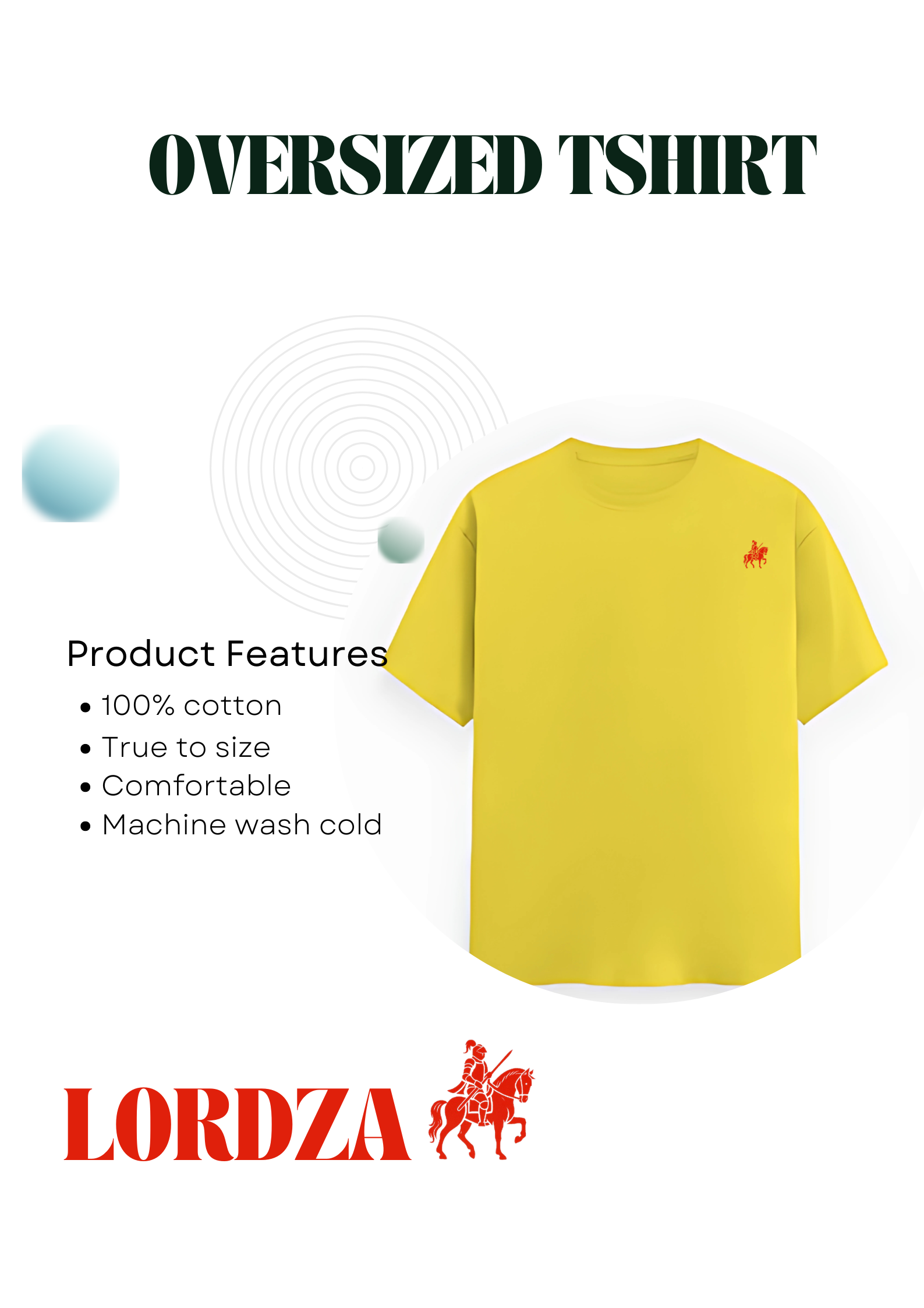 LORDZA Signature Emblem Oversized Standard Crew T-Shirt Oversized Standard T-Shirt