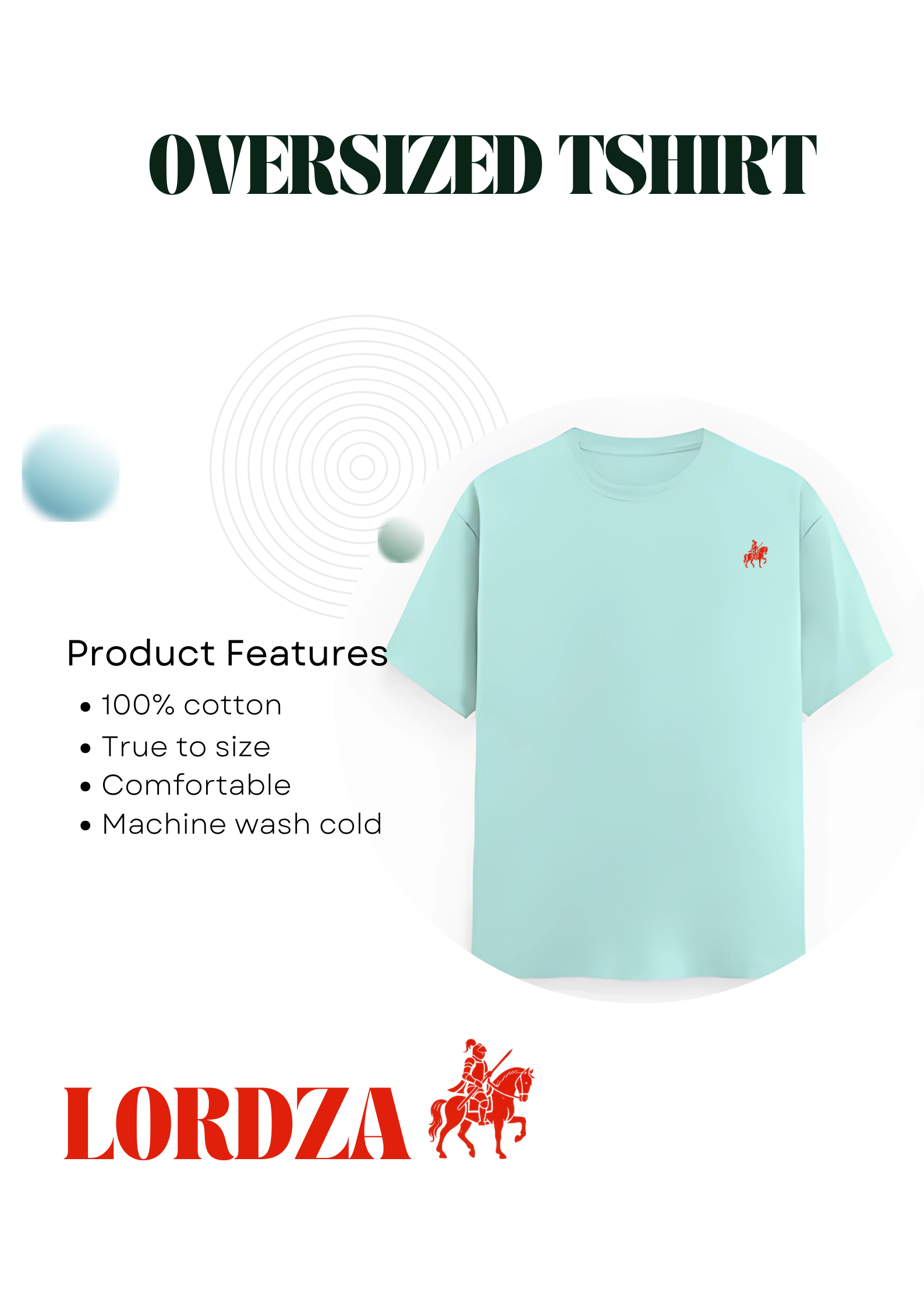 LORDZA Signature Emblem Oversized Standard Crew T-Shirt Oversized Standard T-Shirt