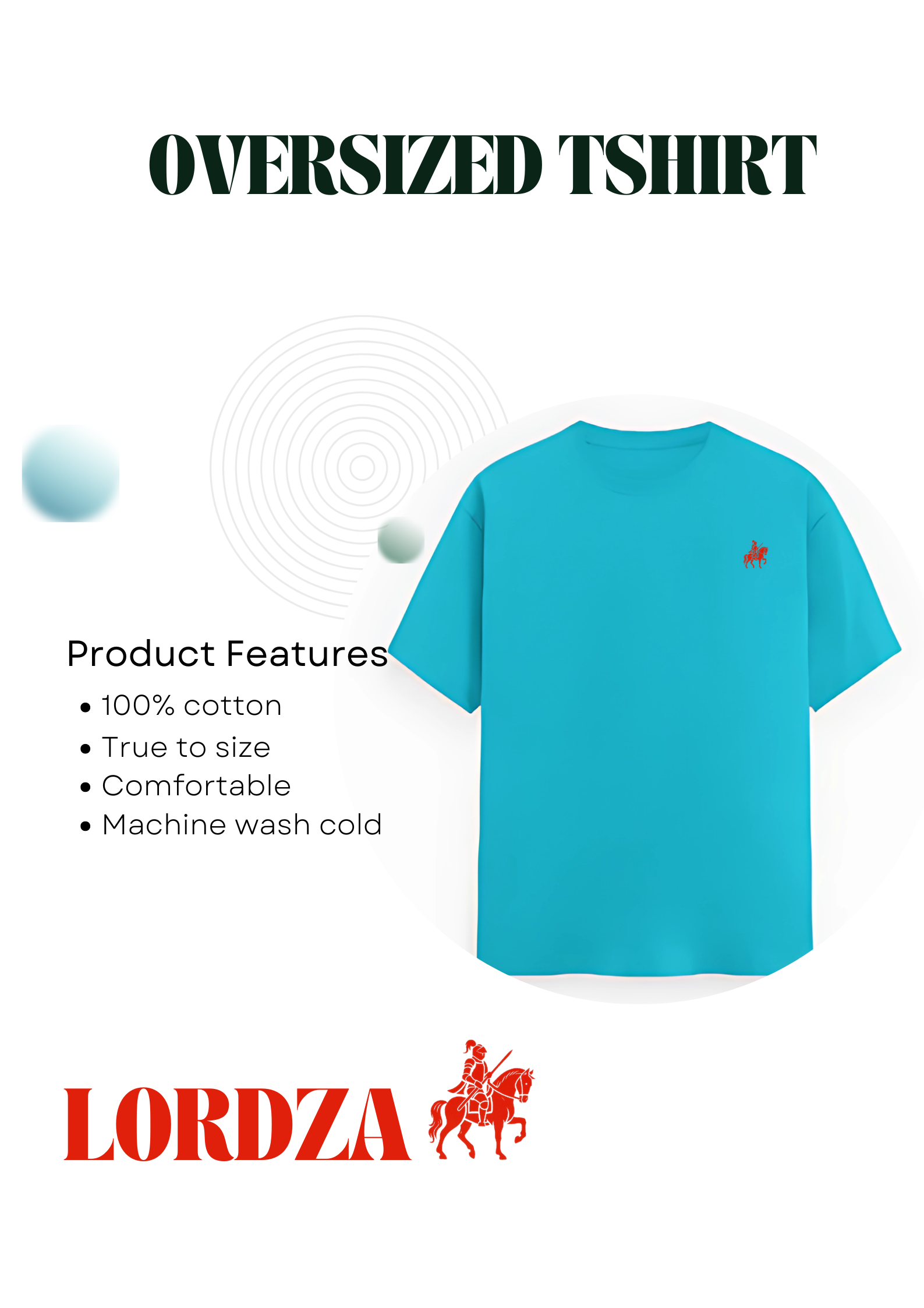 LORDZA Signature Emblem Oversized Standard Crew T-Shirt Oversized Standard T-Shirt