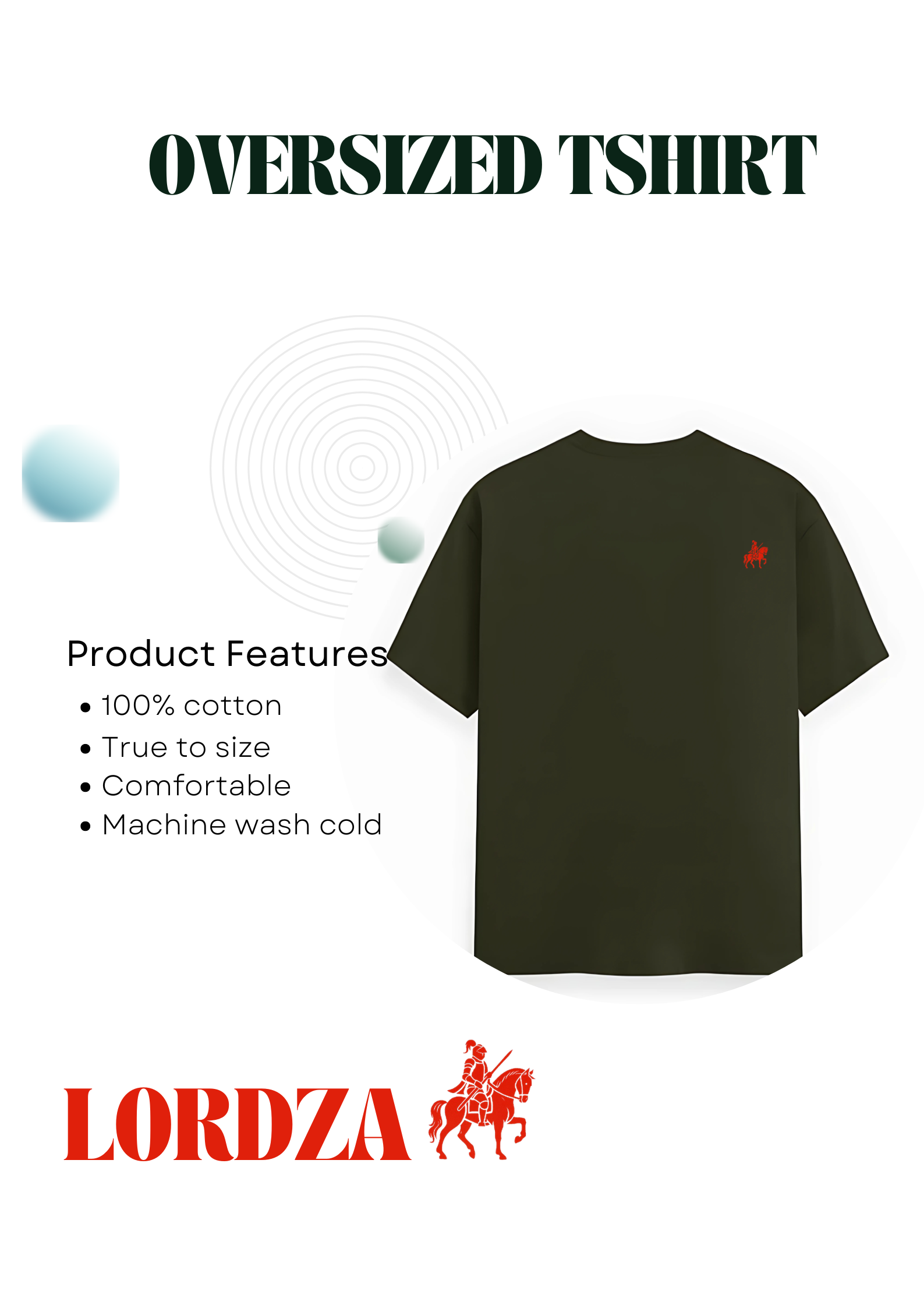 LORDZA Signature Emblem Oversized Standard Crew T-Shirt Oversized Standard T-Shirt
