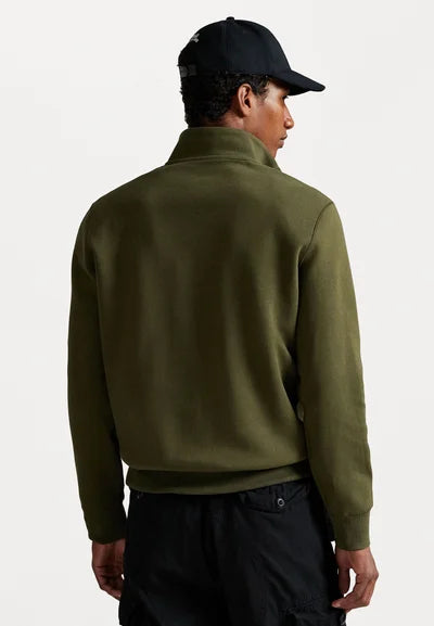Ralph Lauren Polo  DOUBLE-KNIT QUARTER-ZIP PULLOVER - Sweatshirt - company olive