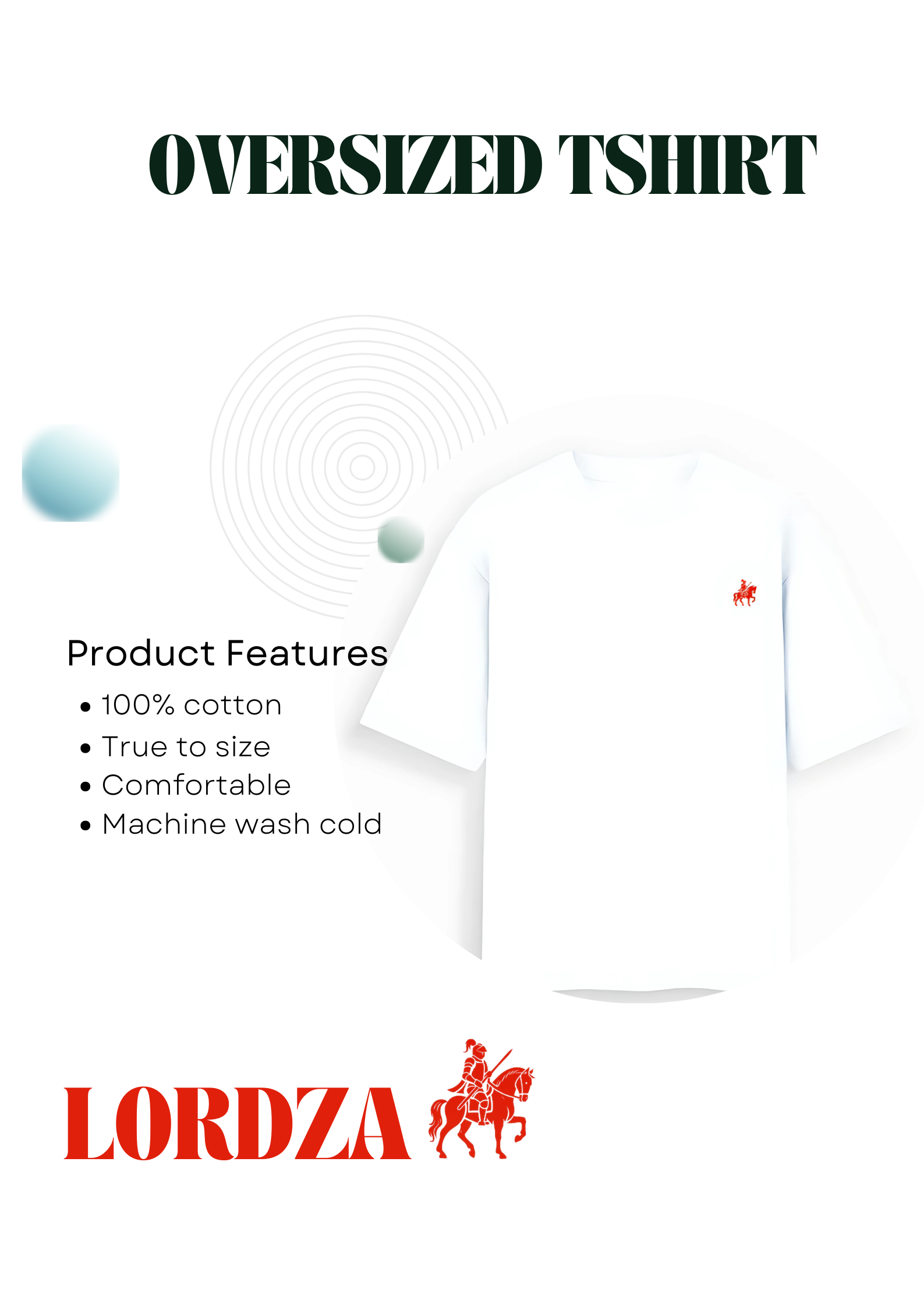 LORDZA Signature Emblem Oversized Standard Crew T-Shirt Oversized Standard T-Shirt