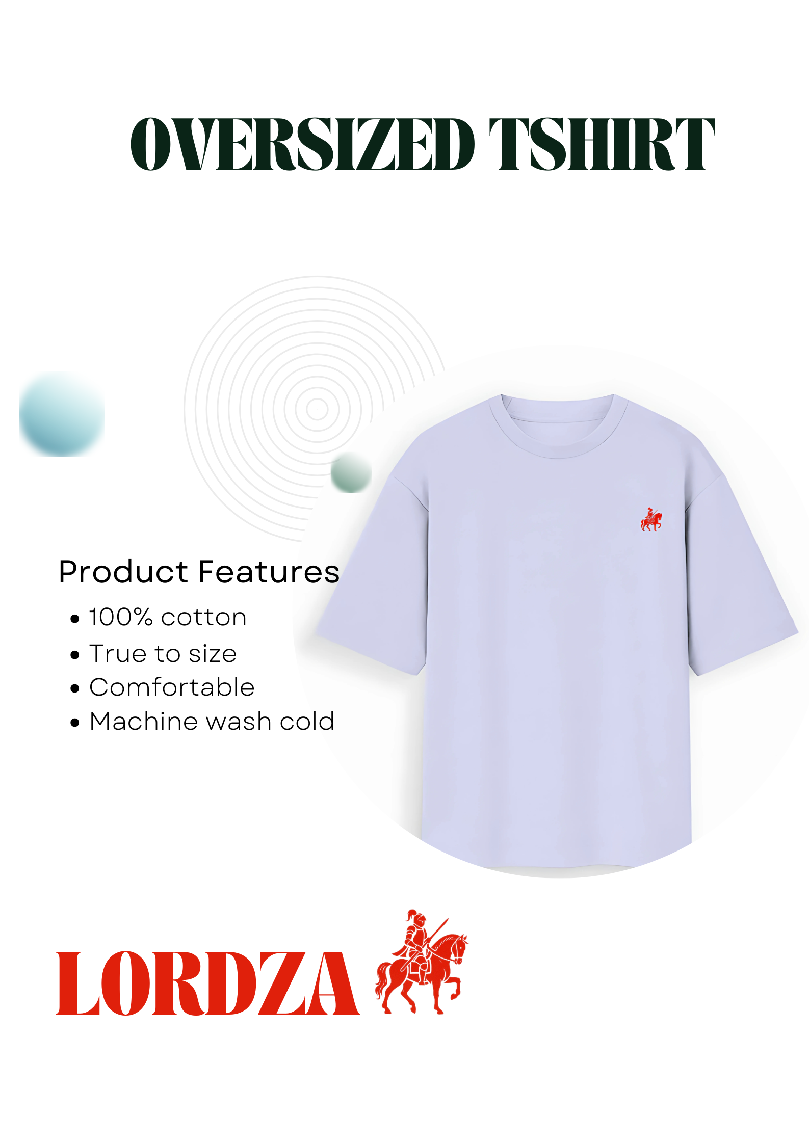 LORDZA Signature Emblem Oversized Standard Crew T-Shirt Oversized Standard T-Shirt