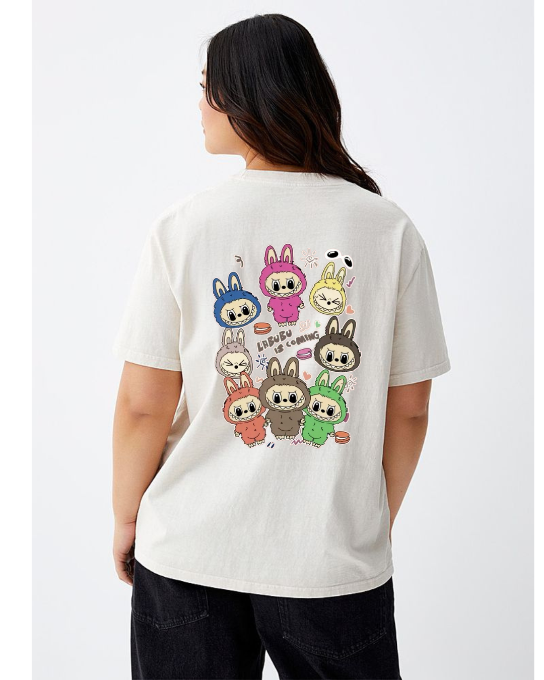 Women’s Oversized Graphic T-Shirt – Labubu  Edition Lordza X Labubu
