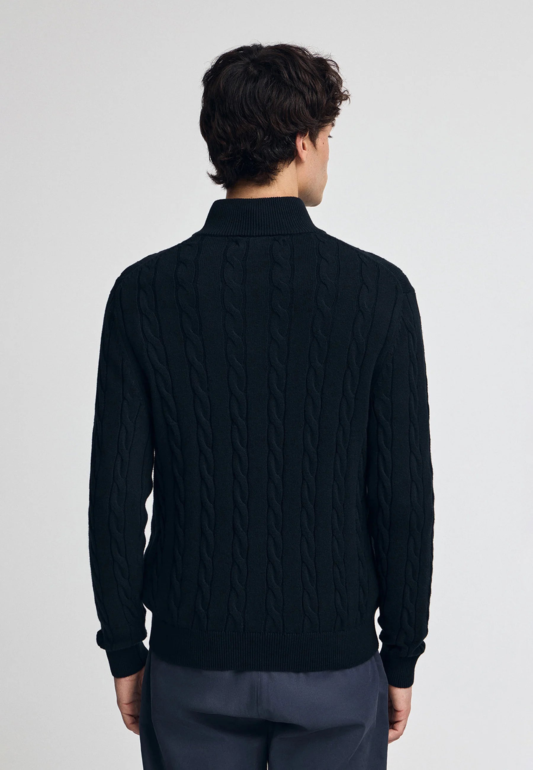 Ralph Lauren CABLE ZIPPER NECK - Jumper - navy