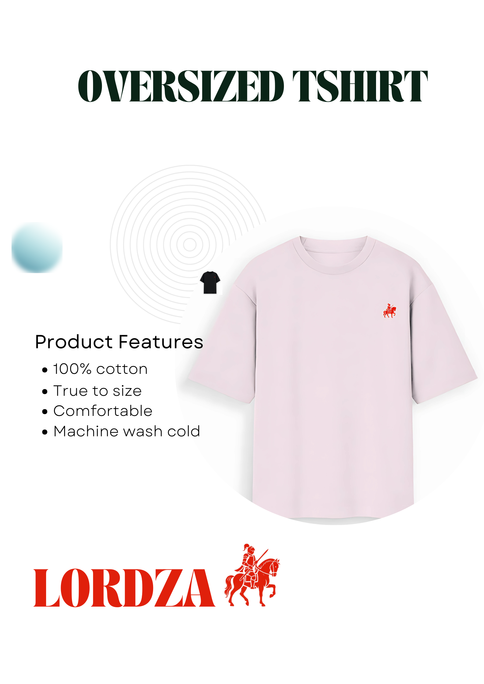 LORDZA Signature Emblem Oversized Standard Crew T-Shirt Oversized Standard T-Shirt