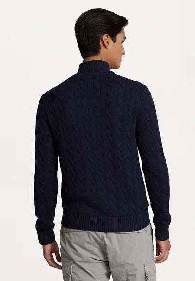 Ralph Lauren Polo CABLE-KNIT COTTON FULL-ZIP JUMPER - Cardigan - hunter navy