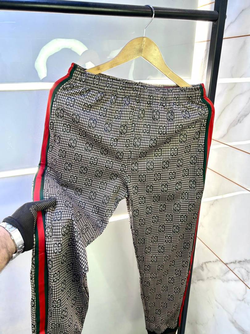 Gucc  Grey Monogram Super Premium Track Suit With Brand Carry Bag F3149-GY