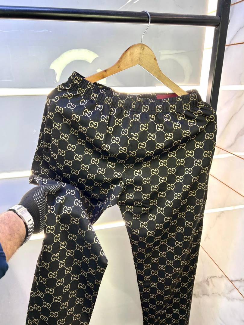 Gucc i  White Monogram Print Super Premium Track Suit With Brand Carry Bag