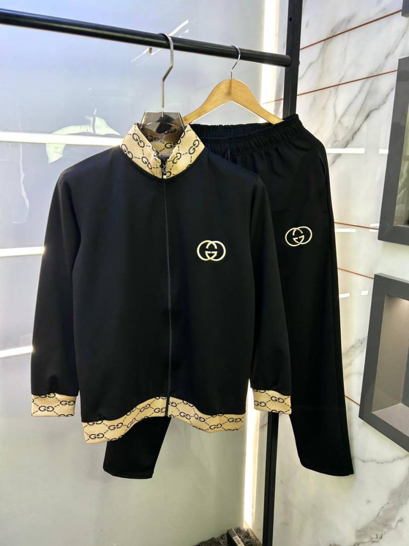 Gucci Black Embroidery Logo Premium Track Suit With Brand Carry Bag Packing
