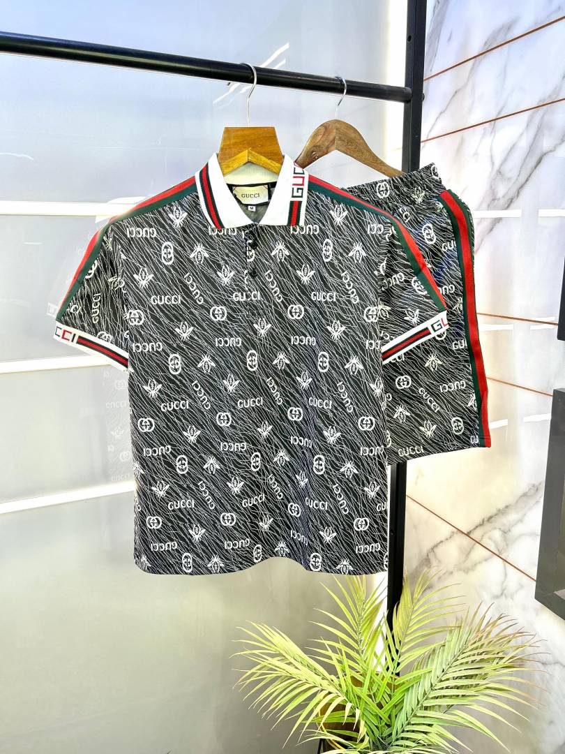 Gucci Grey Super Premium Cord Set With Brand Carry Bag