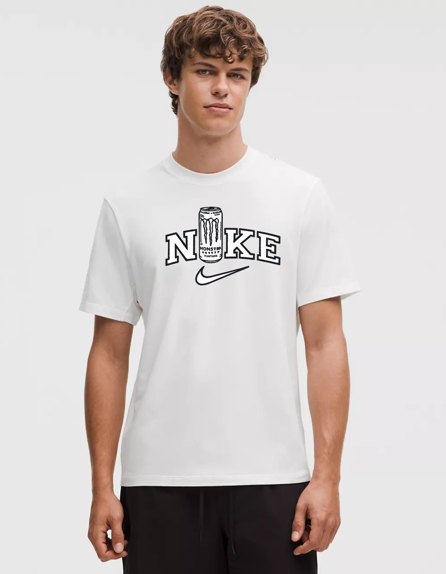 Graphic T-Shirt with Nike x Monster Energy Parody Print