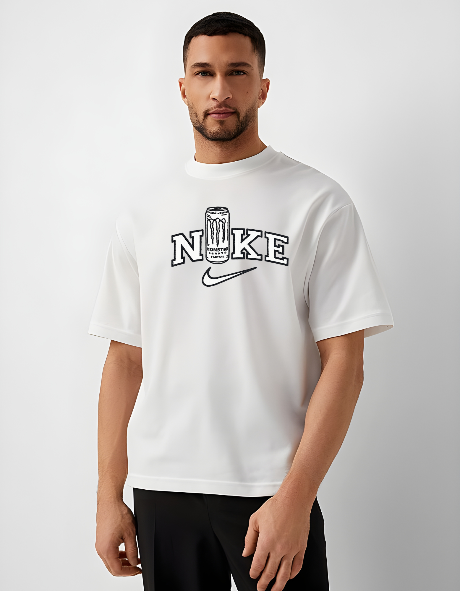 Graphic T-Shirt with Nike x Monster Energy Parody Print