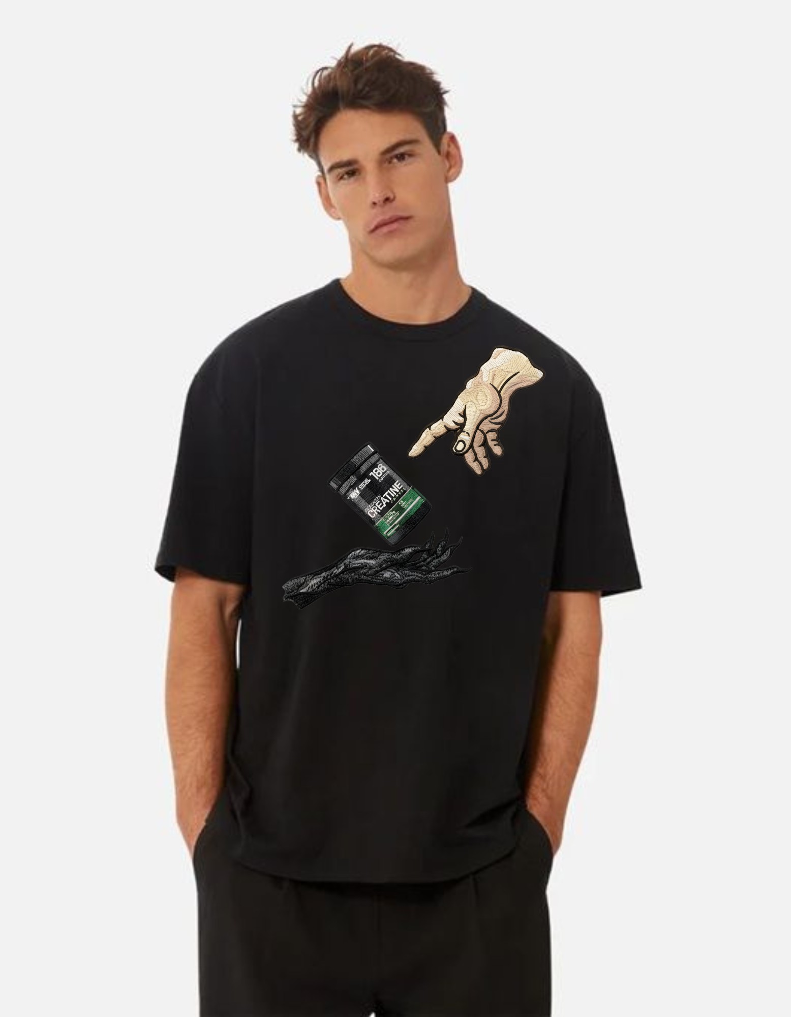 Creatine Touch Graphic Tee Embroidery Print  (All-Body Fit | Front Design)