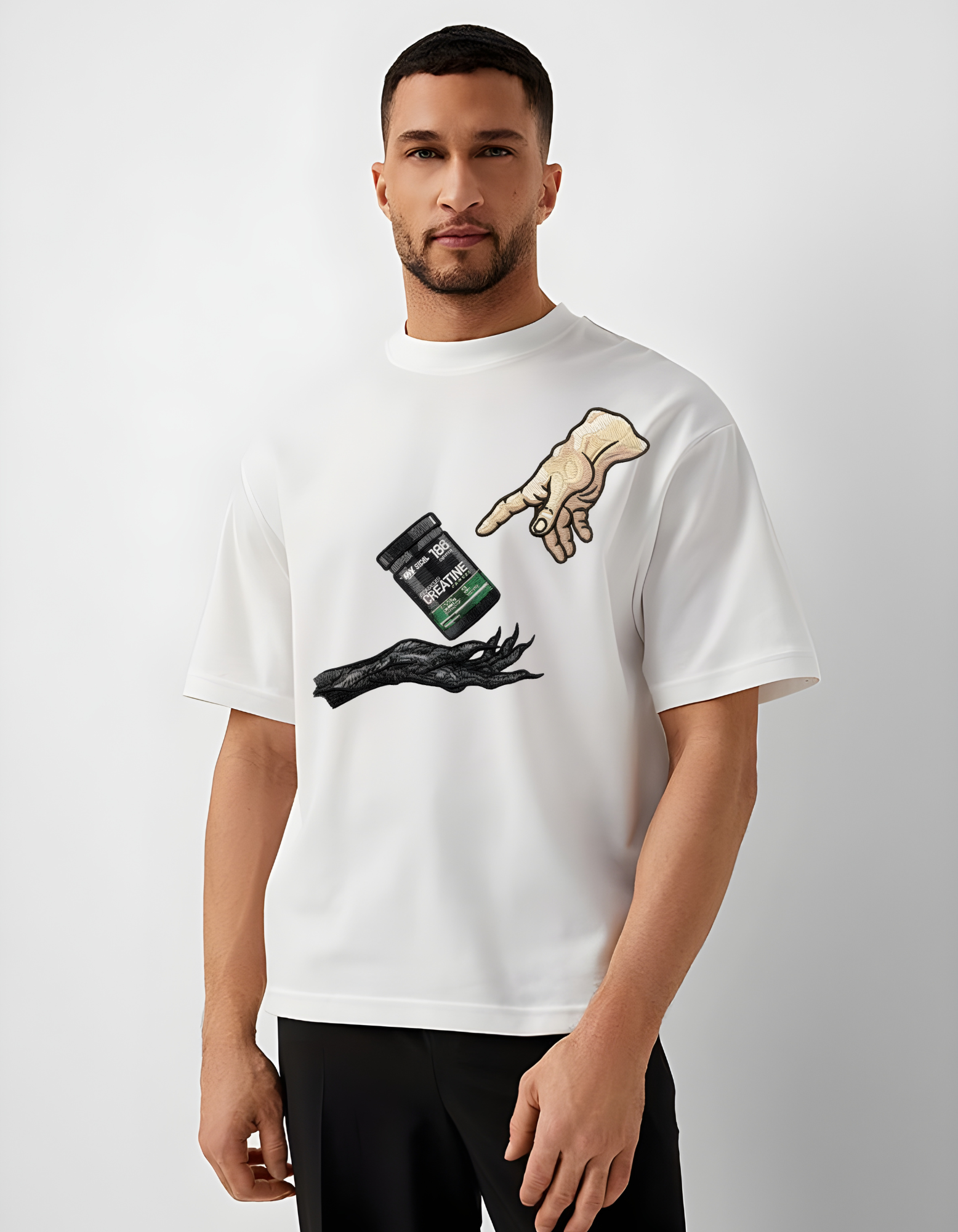 Creatine Touch Graphic Tee Embroidery Print  (All-Body Fit | Front Design)
