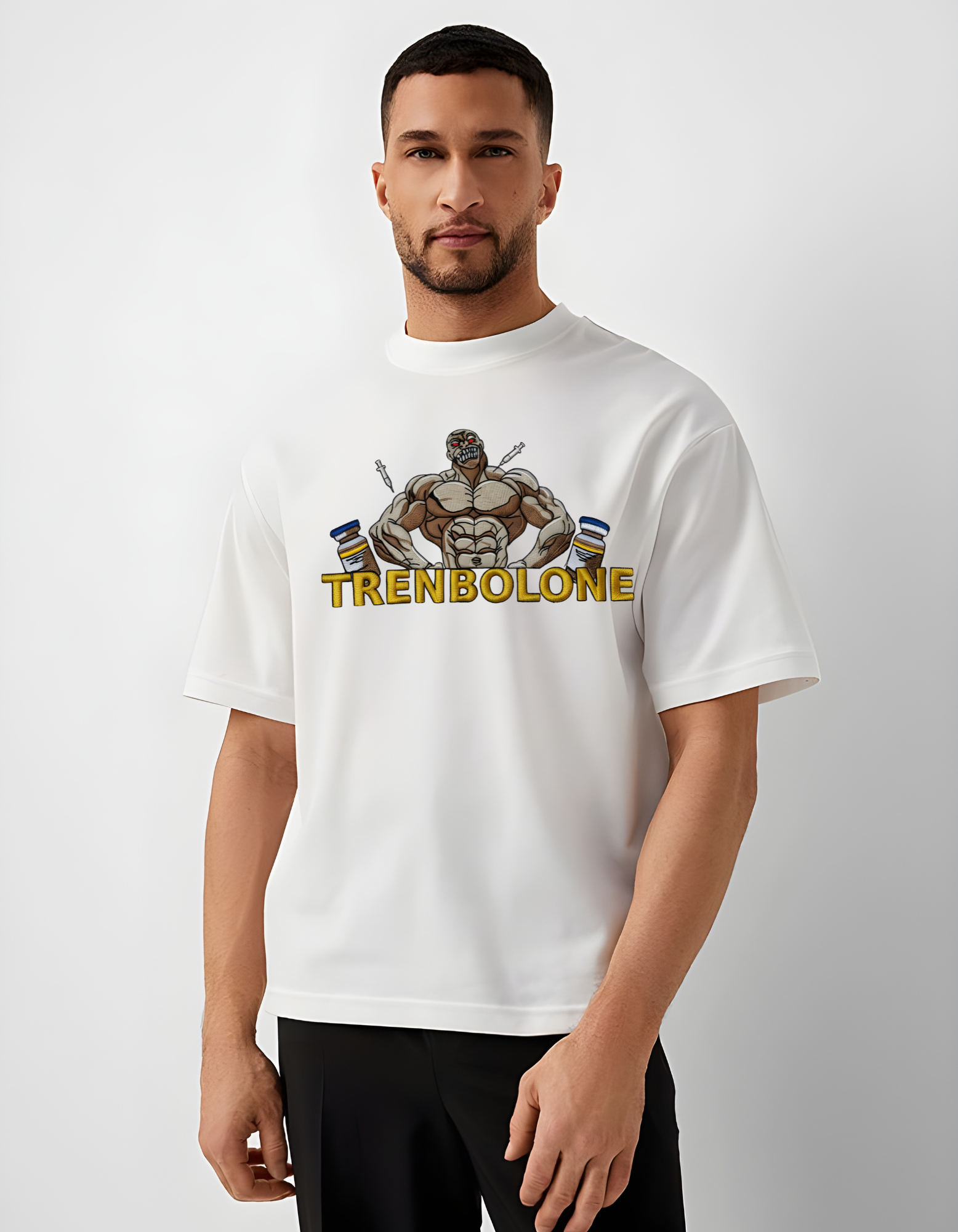 Trenbolone Embroidery Print Oversized T-Shirt