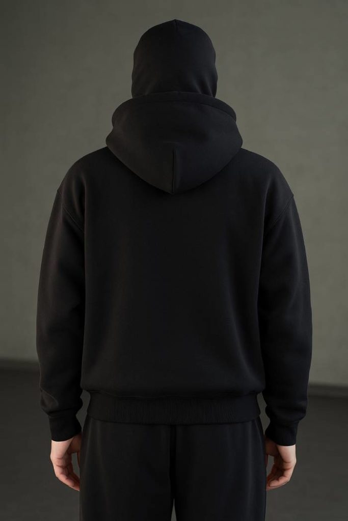 Black Balaclava Double Zip Oversized Hoodie Limited stock