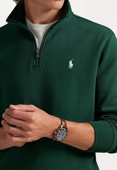 Ralph Lauren Polo DOUBLE-KNIT QUARTER-ZIP PULLOVER - Sweatshirt - vintage pine