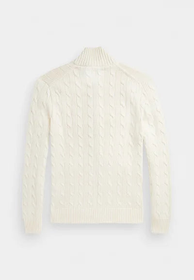 Ralph Lauren Polo CABLE-KNIT COTTON FULL-ZIP JUMPER - Cardigan - andover cream