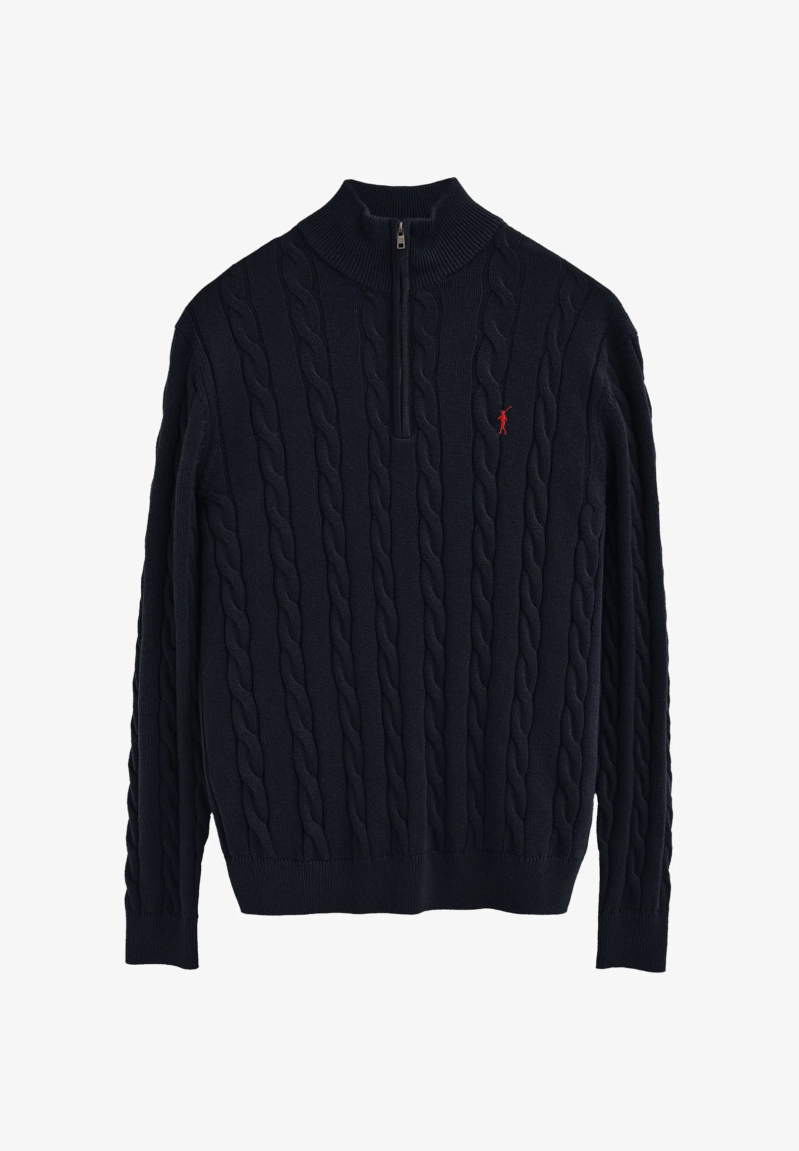 Ralph Lauren CABLE ZIPPER NECK - Jumper - navy