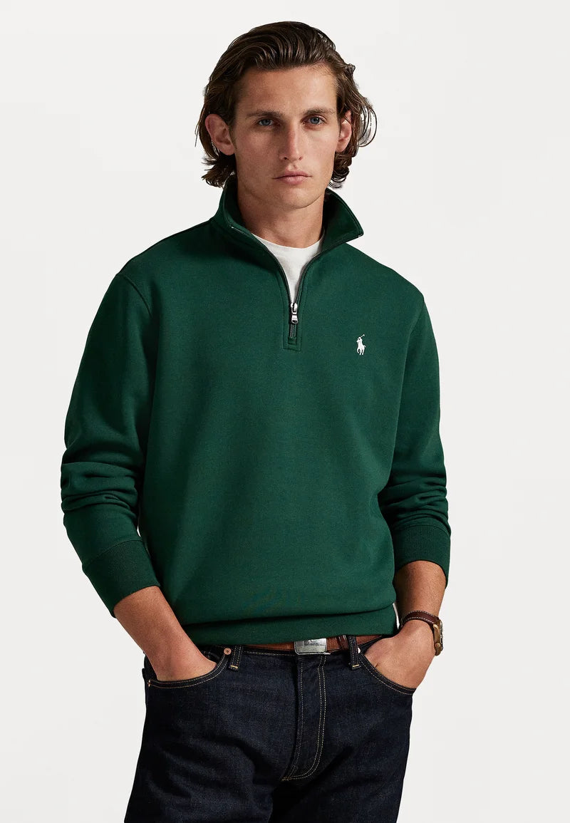 Ralph Lauren Polo DOUBLE-KNIT QUARTER-ZIP PULLOVER - Sweatshirt - vintage pine
