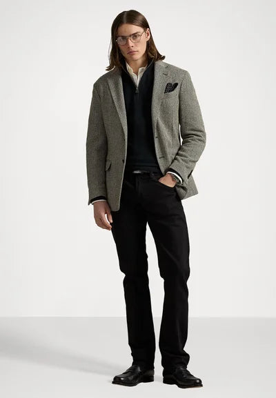 Ralph Lauren Polo KNIT COTTON QUARTER ZIP JUMPER - Striktrøje - black