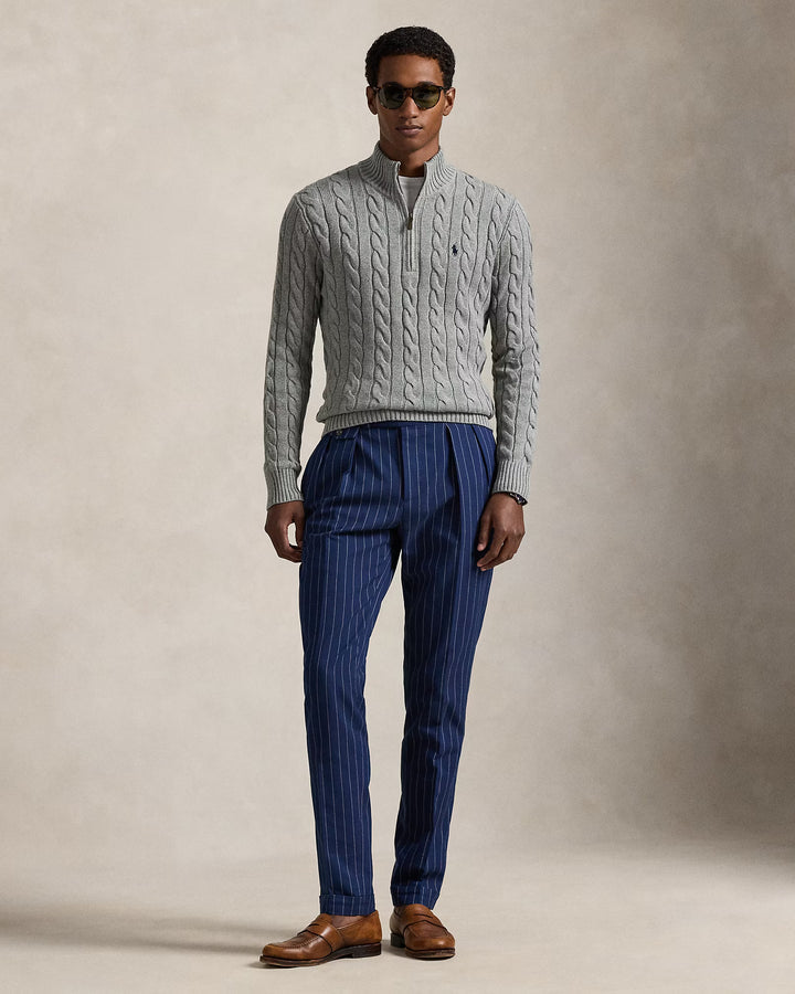 RL Cable-Knit Cotton Quarter-Zip Jumper