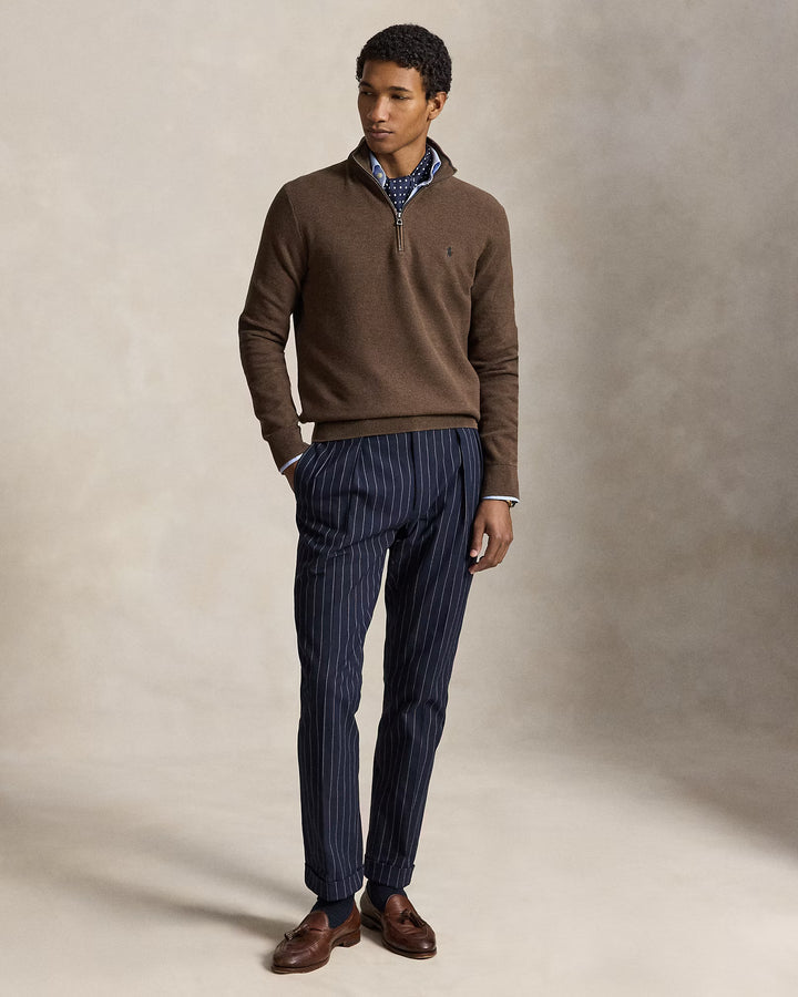 RL Cable-Knit Cotton Quarter-Zip Jumper