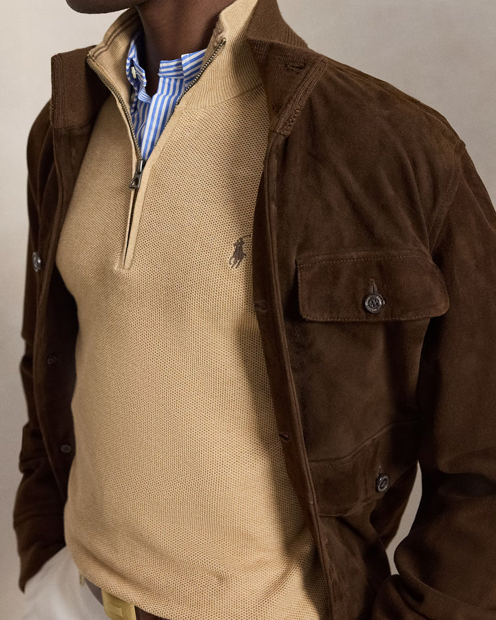 RL Cable-Knit Cotton Quarter-Zip Jumper