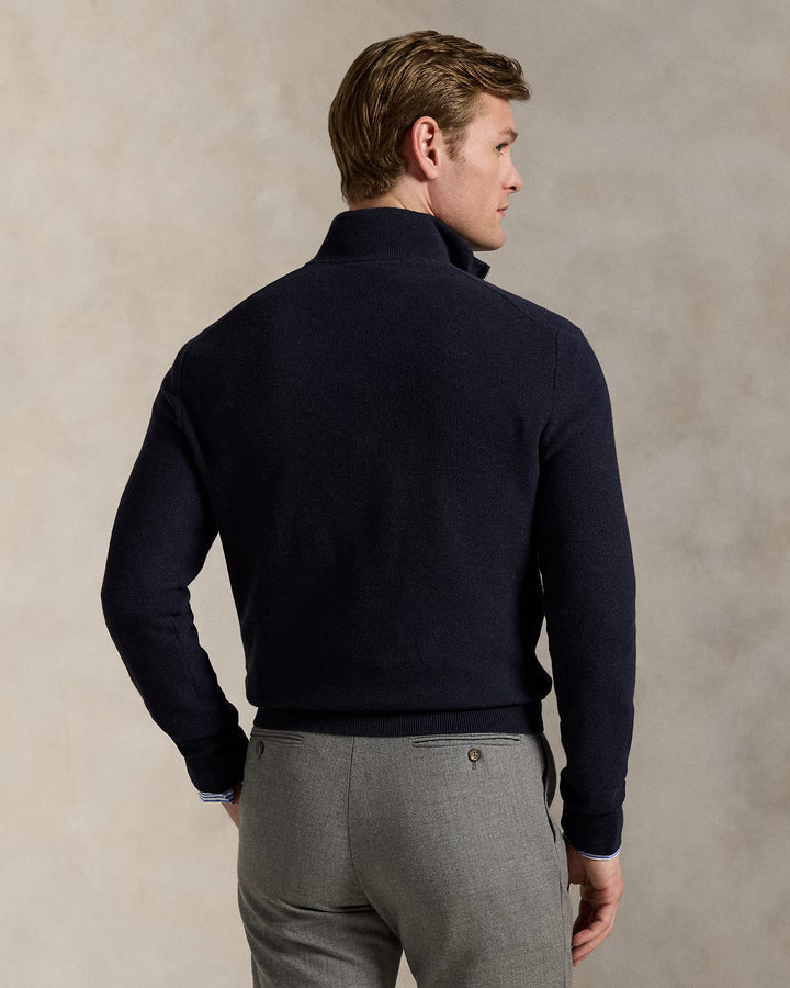 RL Cable-Knit Cotton Quarter-Zip Jumper