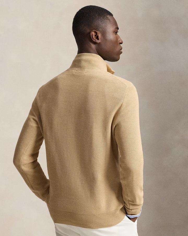 RL Cable-Knit Cotton Quarter-Zip Jumper