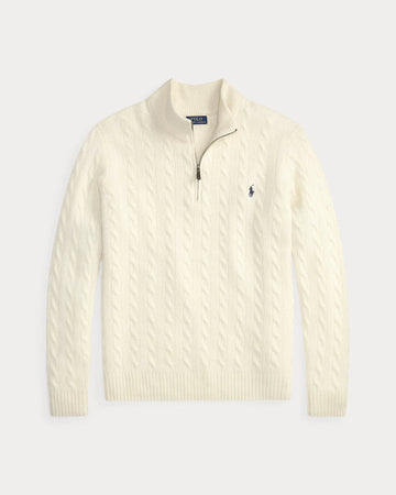 RL Cable-Knit Cotton Quarter-Zip Jumper