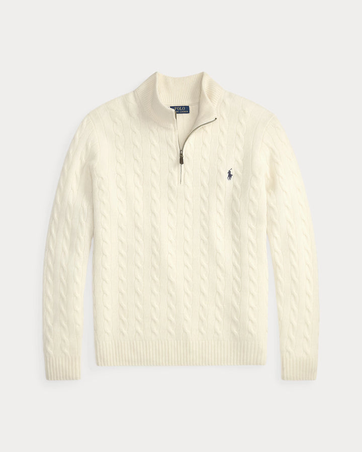 RL Cable-Knit Cotton Quarter-Zip Jumper