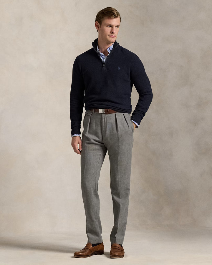RL Cable-Knit Cotton Quarter-Zip Jumper