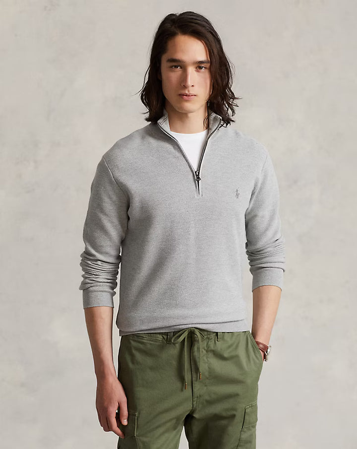 RL Cable-Knit Cotton Quarter-Zip Jumper