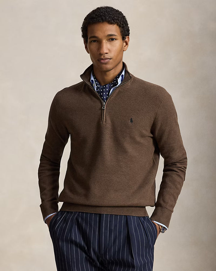 RL Cable-Knit Cotton Quarter-Zip Jumper