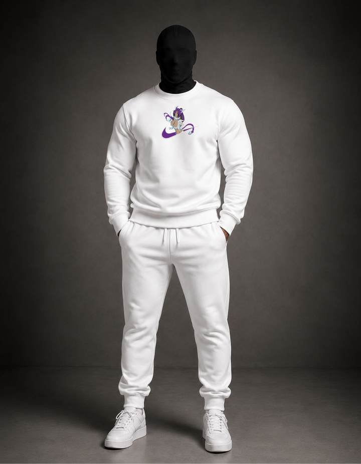 PURPLE ANIME EMBROIDERY CREWNECK