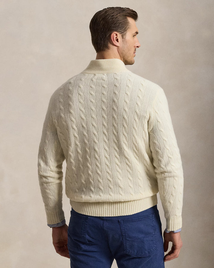 RL Cable-Knit Cotton Quarter-Zip Jumper