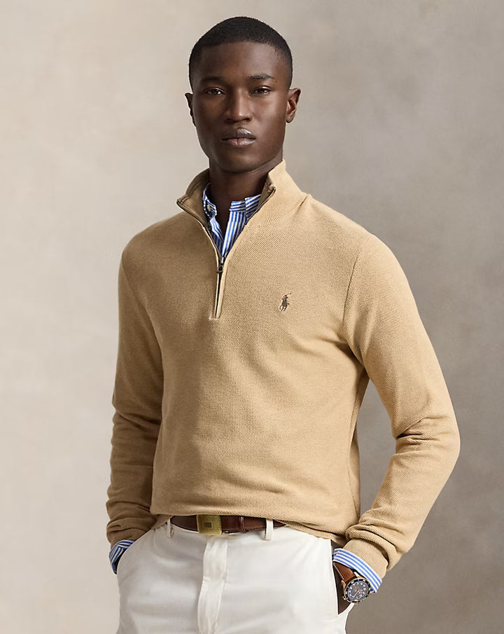 RL Cable-Knit Cotton Quarter-Zip Jumper
