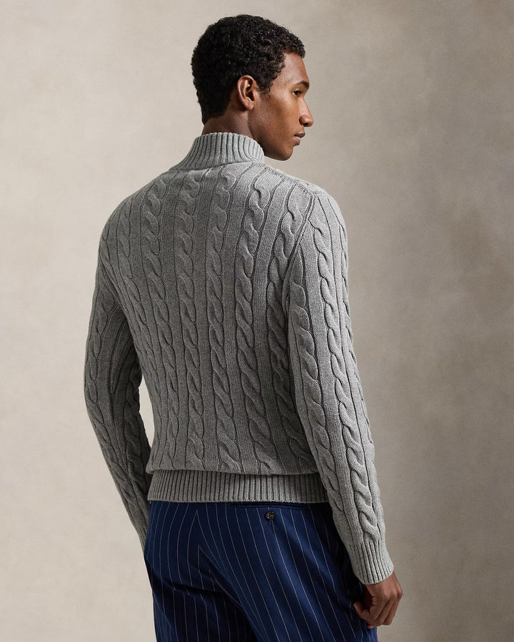 RL Cable-Knit Cotton Quarter-Zip Jumper