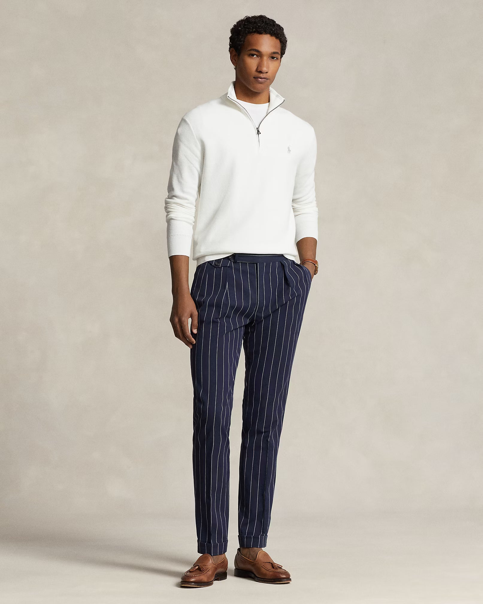 Ralph Lauren Mesh-Knit Cotton Quarter-Zip Jumper