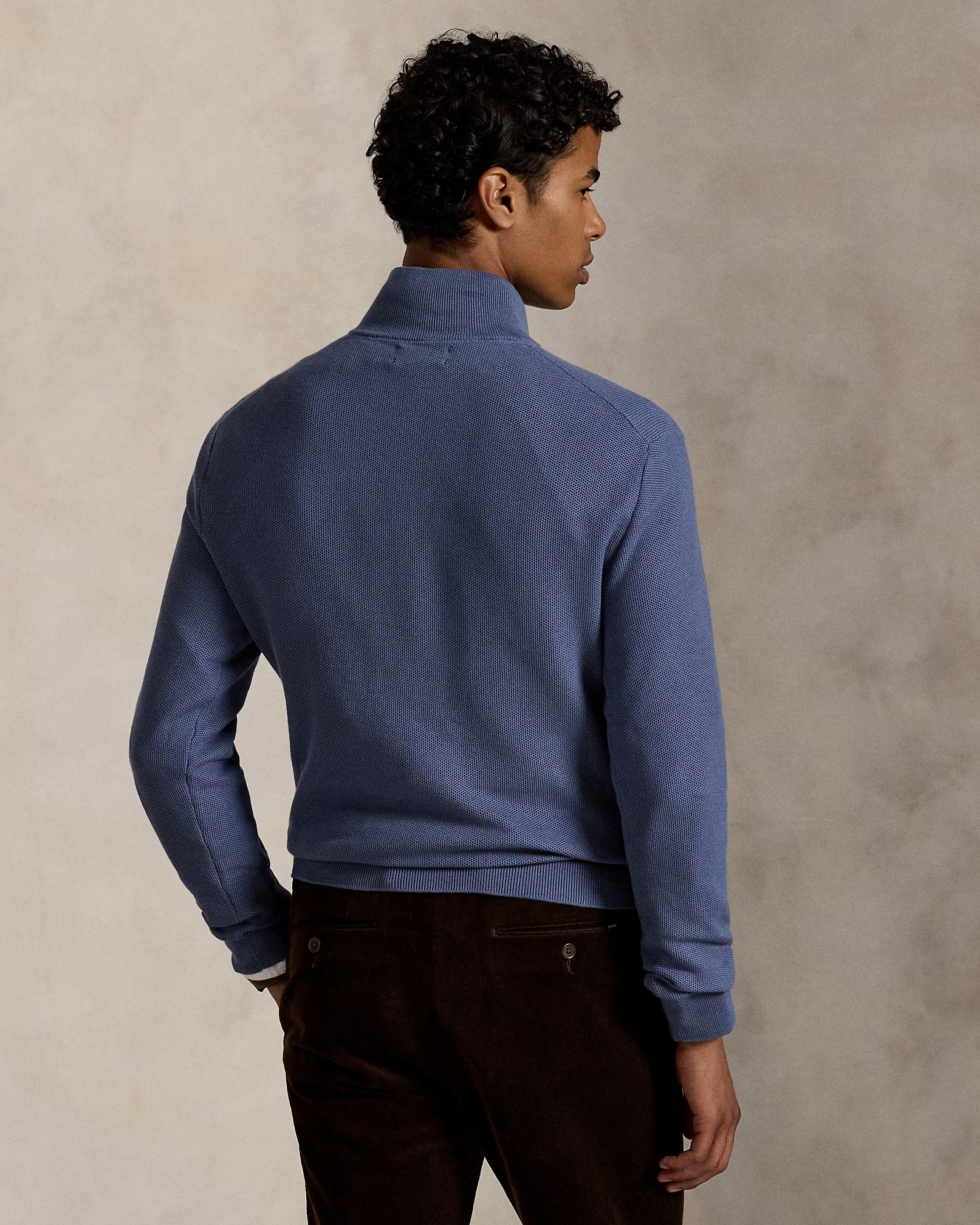 Ralph Lauren Mesh-Knit Cotton Quarter-Zip Jumper