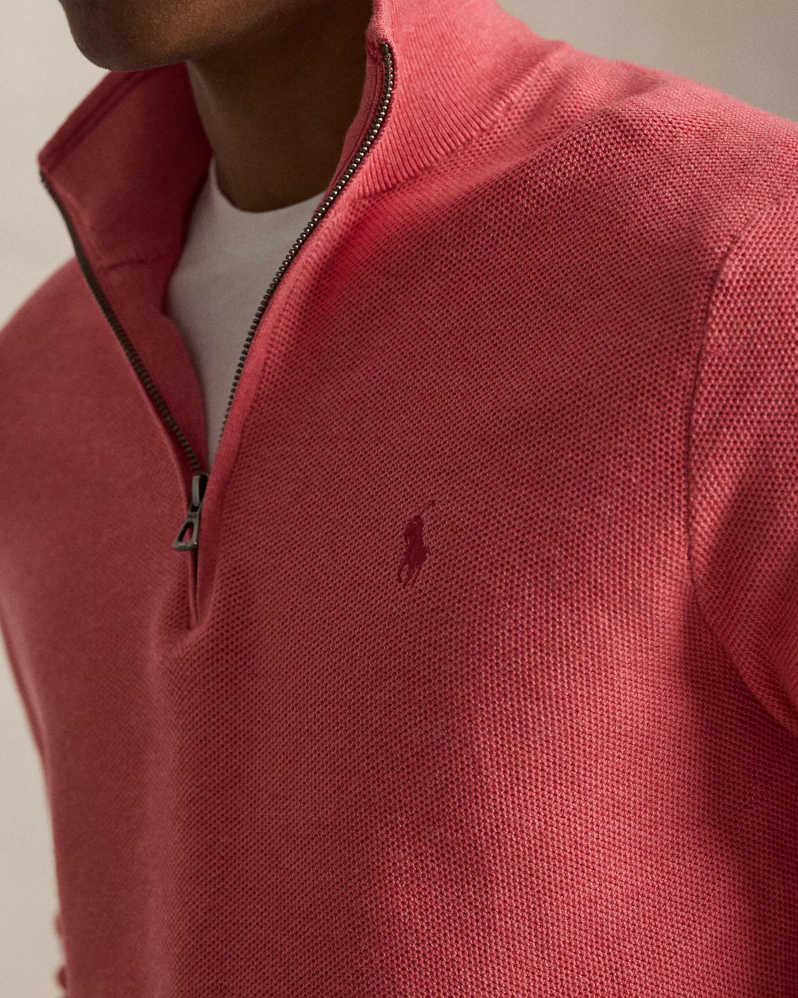 Ralph Lauren Mesh-Knit Cotton Quarter-Zip Jumper – Premium Lightweight Luxe