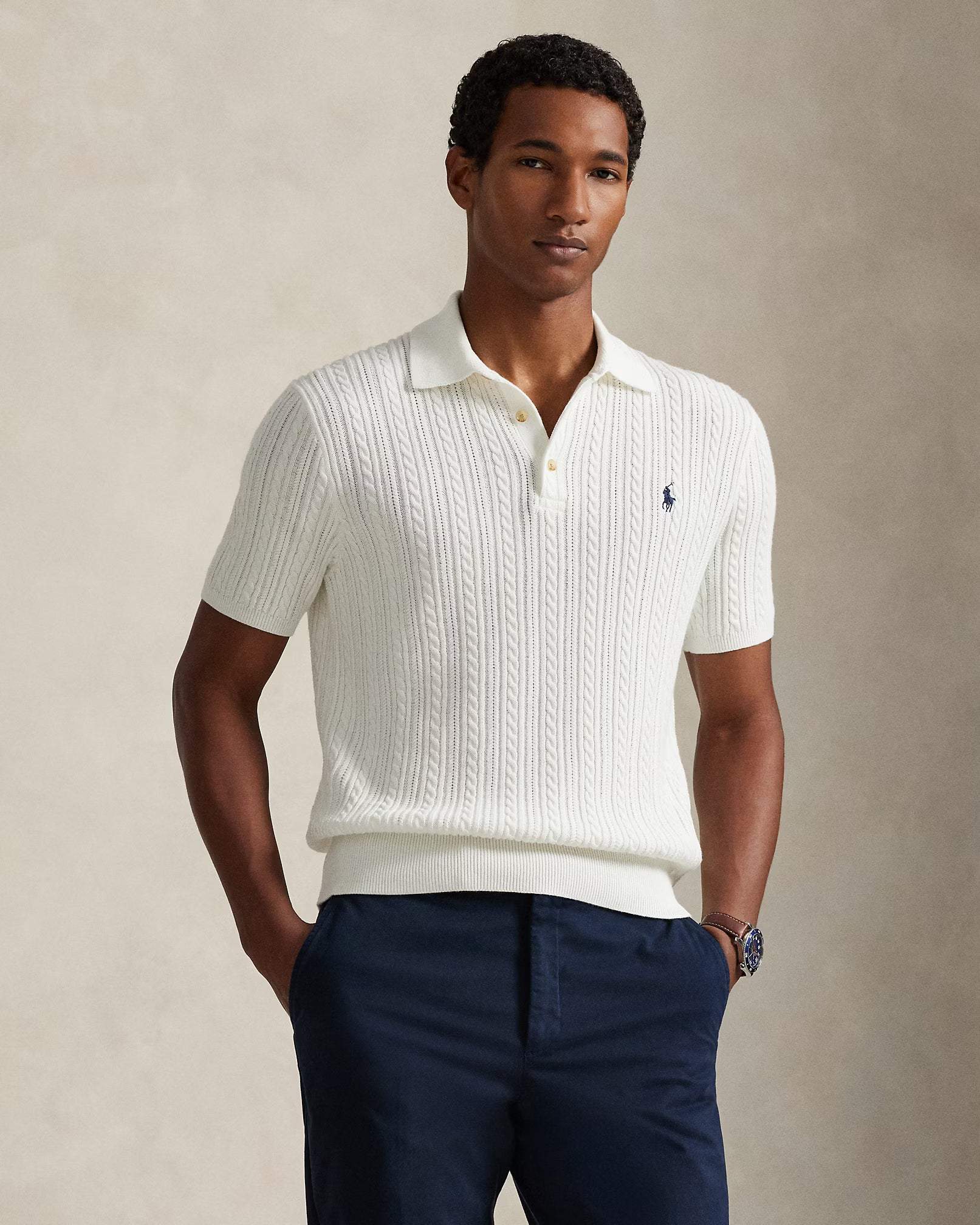 Ralph Lauren Old Money Cable Knit Polo Shirt – Premium Summer Knit