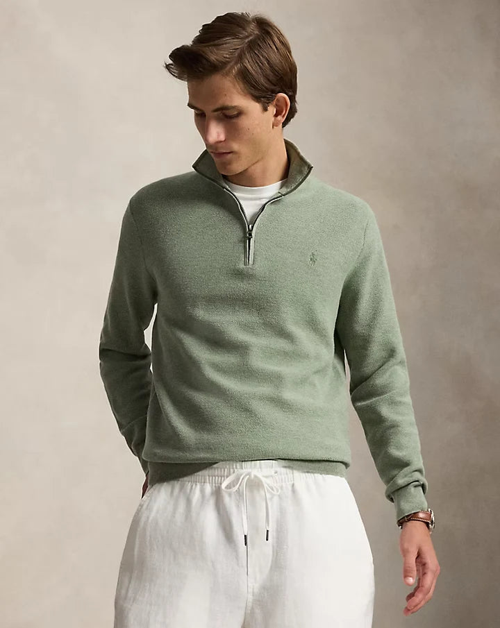 RL Cable-Knit Cotton Quarter-Zip Jumper