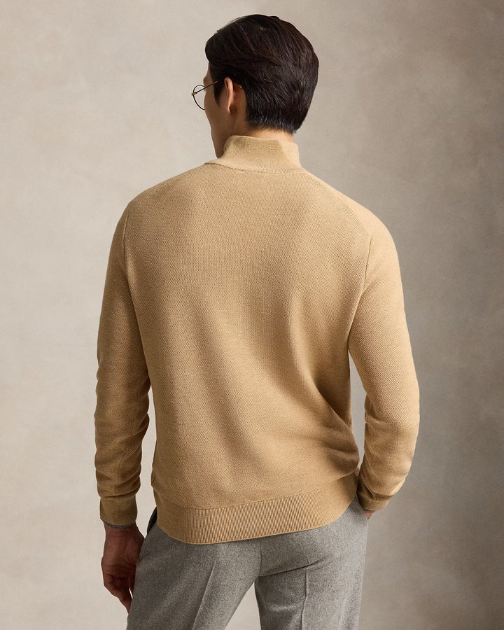 RL Cable-Knit Cotton Quarter-Zip Jumper